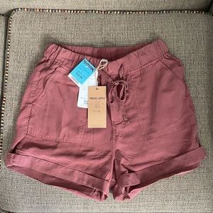 NWT. Thread+Supply lightweight, high rise, drawstring shorts.